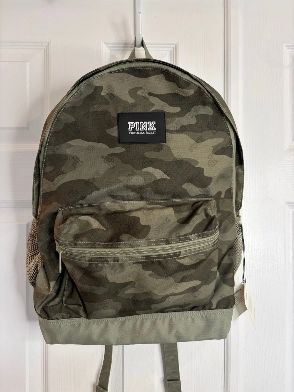 PINK Victoria's Secret Olive Camo Backpack Green Bookbag School Travel